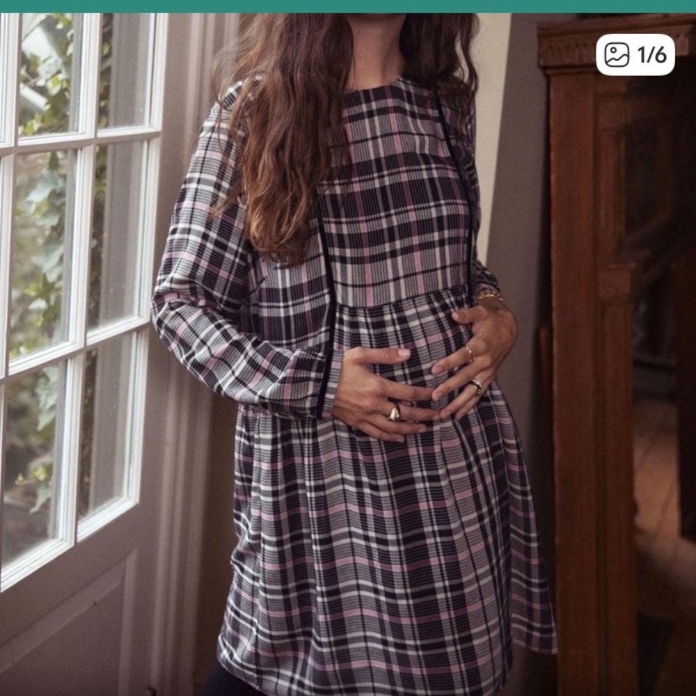 Hatch Black and pink Plaid Dress